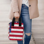 Grunge American Flag Print Bible Tote Bag