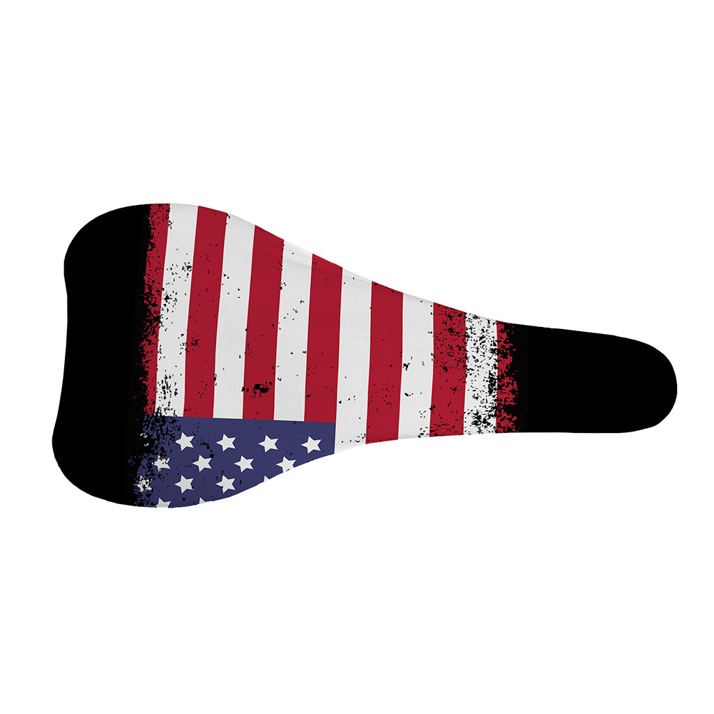 Grunge American Flag Print Bicycle Seat Cover