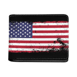 Grunge American Flag Print Bifold Wallet