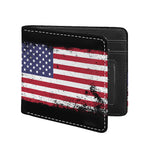 Grunge American Flag Print Bifold Wallet