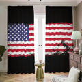 Grunge American Flag Print Dimout Pencil Pleat Curtains