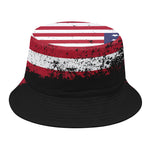 Grunge American Flag Print Bucket Hat