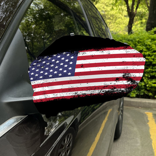 Grunge American Flag Print Car Side Mirror Covers