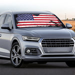 Grunge American Flag Print Car Windshield Sun Shade