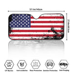 Grunge American Flag Print Car Windshield Sun Shade