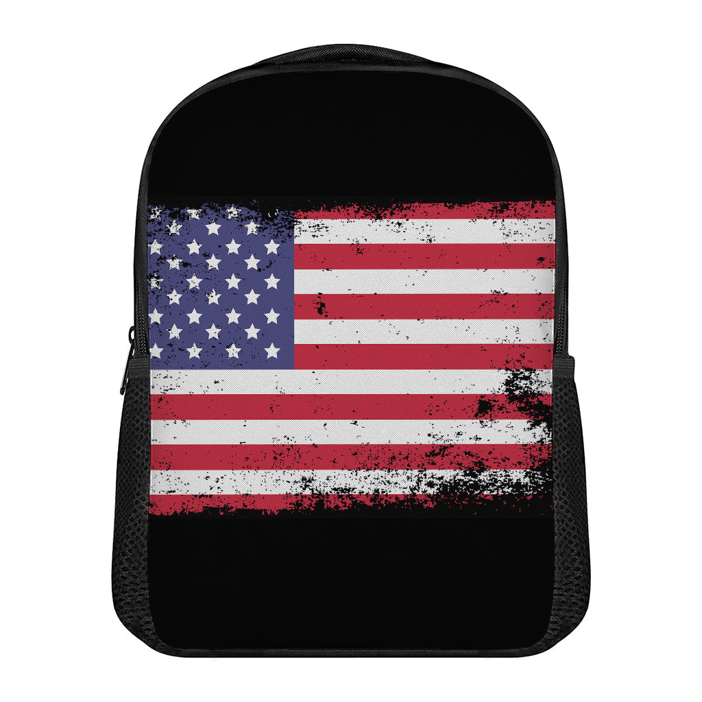 Grunge American Flag Print Casual Backpack