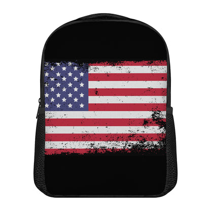 Grunge American Flag Print Casual Backpack
