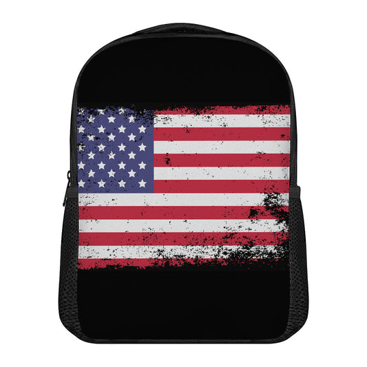 Grunge American Flag Print Casual Backpack