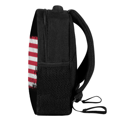 Grunge American Flag Print Casual Backpack