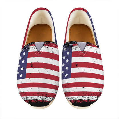 Grunge American Flag Print Casual Shoes