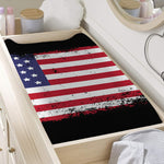 Grunge American Flag Print Changing Pad Cover