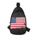 Grunge American Flag Print Sling Bag