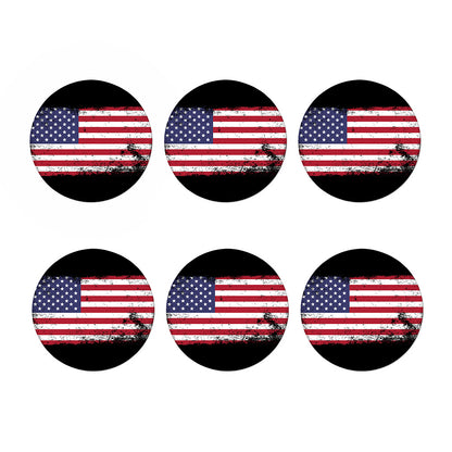 Grunge American Flag Print Coaster Set