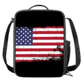 Grunge American Flag Print Crossbody Lunch Bag