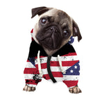 Grunge American Flag Print Dog Zip Up Hoodie