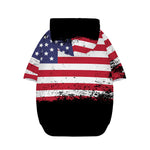 Grunge American Flag Print Dog Zip Up Hoodie