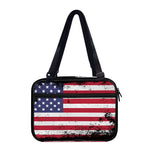 Grunge American Flag Print Double Strap Bible Bag