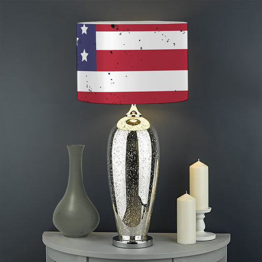 Grunge American Flag Print Drum Lamp Shade