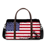 Grunge American Flag Print Duffle Bag