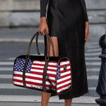 Grunge American Flag Print Duffle Bag