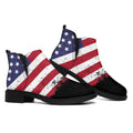 Grunge American Flag Print Flat Ankle Boots