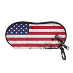 Grunge American Flag Print Glasses Case