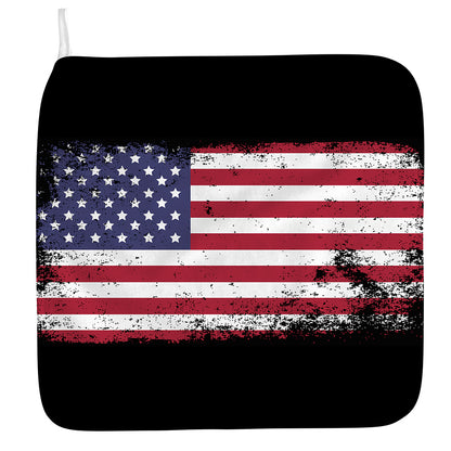 Grunge American Flag Print Hand Towel