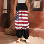 Grunge American Flag Print Harem Pants