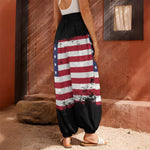 Grunge American Flag Print Harem Pants