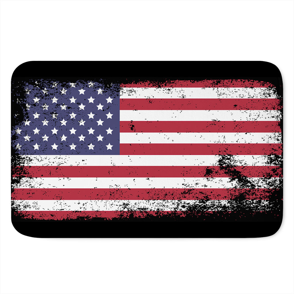 Grunge American Flag Print Indoor Door Mat