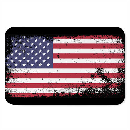 Grunge American Flag Print Indoor Door Mat