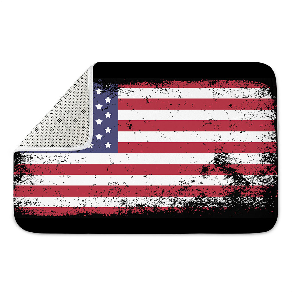 Grunge American Flag Print Indoor Door Mat