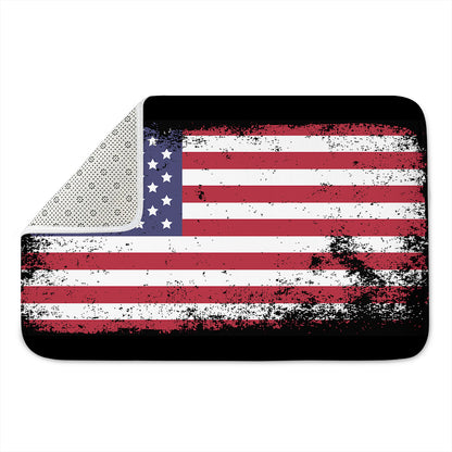 Grunge American Flag Print Indoor Door Mat