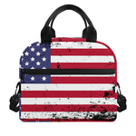 Grunge American Flag Print Insulated Lunch Bag