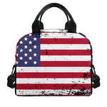 Grunge American Flag Print Insulated Lunch Bag