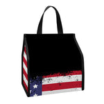Grunge American Flag Print Insulated Lunch Tote