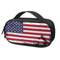 Grunge American Flag Print Portable Cooler Travel Case