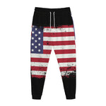 Grunge American Flag Print Jogger Pants