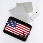 Grunge American Flag Print Laptop Sleeve