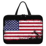 Grunge American Flag Print Laptop Sleeve With Handle