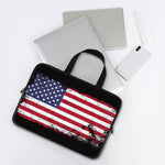 Grunge American Flag Print Laptop Sleeve With Handle