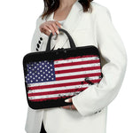 Grunge American Flag Print Laptop Sleeve With Handle