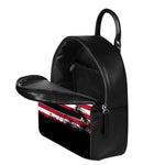 Grunge American Flag Print Leather Backpack