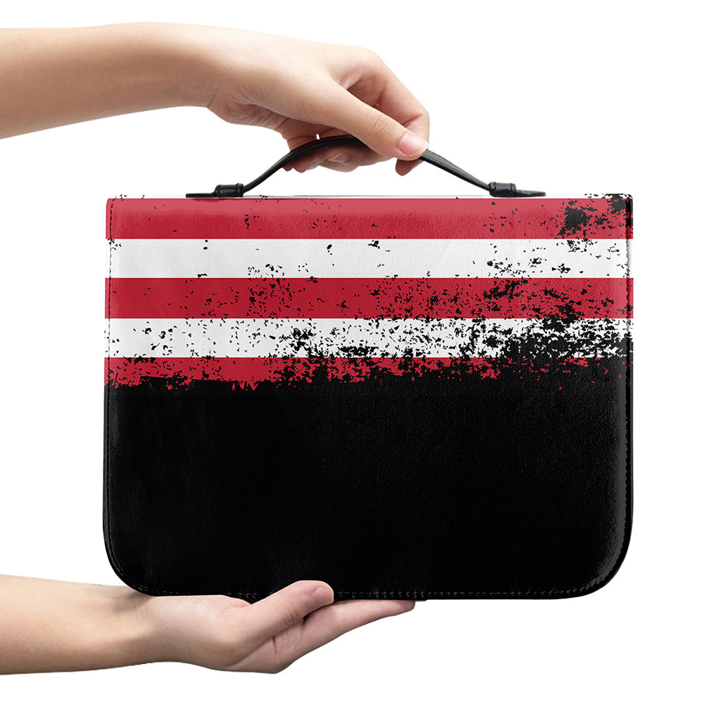 Grunge American Flag Print Leather Bible Cover