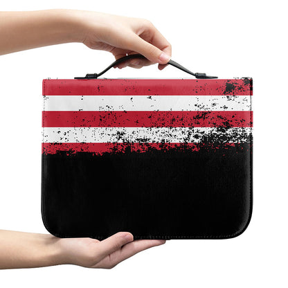 Grunge American Flag Print Leather Bible Cover