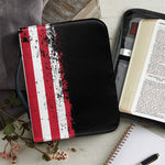 Grunge American Flag Print Leather Bible Cover