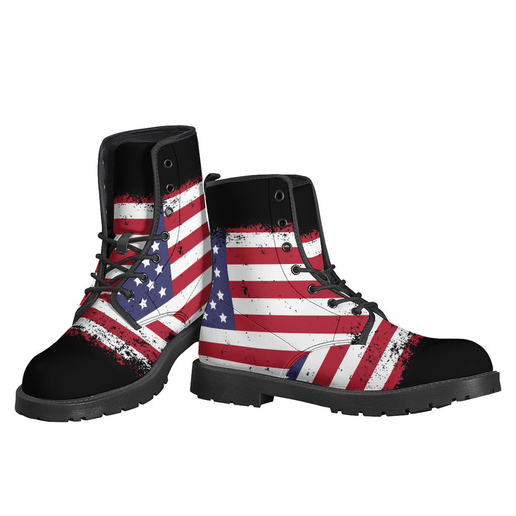 Grunge American Flag Print Backpack