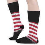 Grunge American Flag Print Long Socks