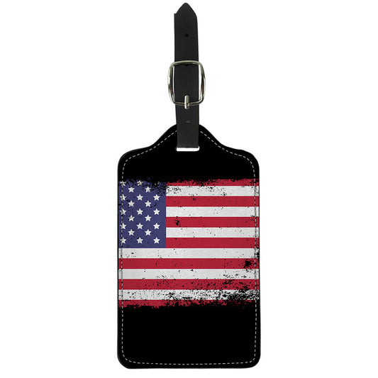 Grunge American Flag Print Luggage Tag