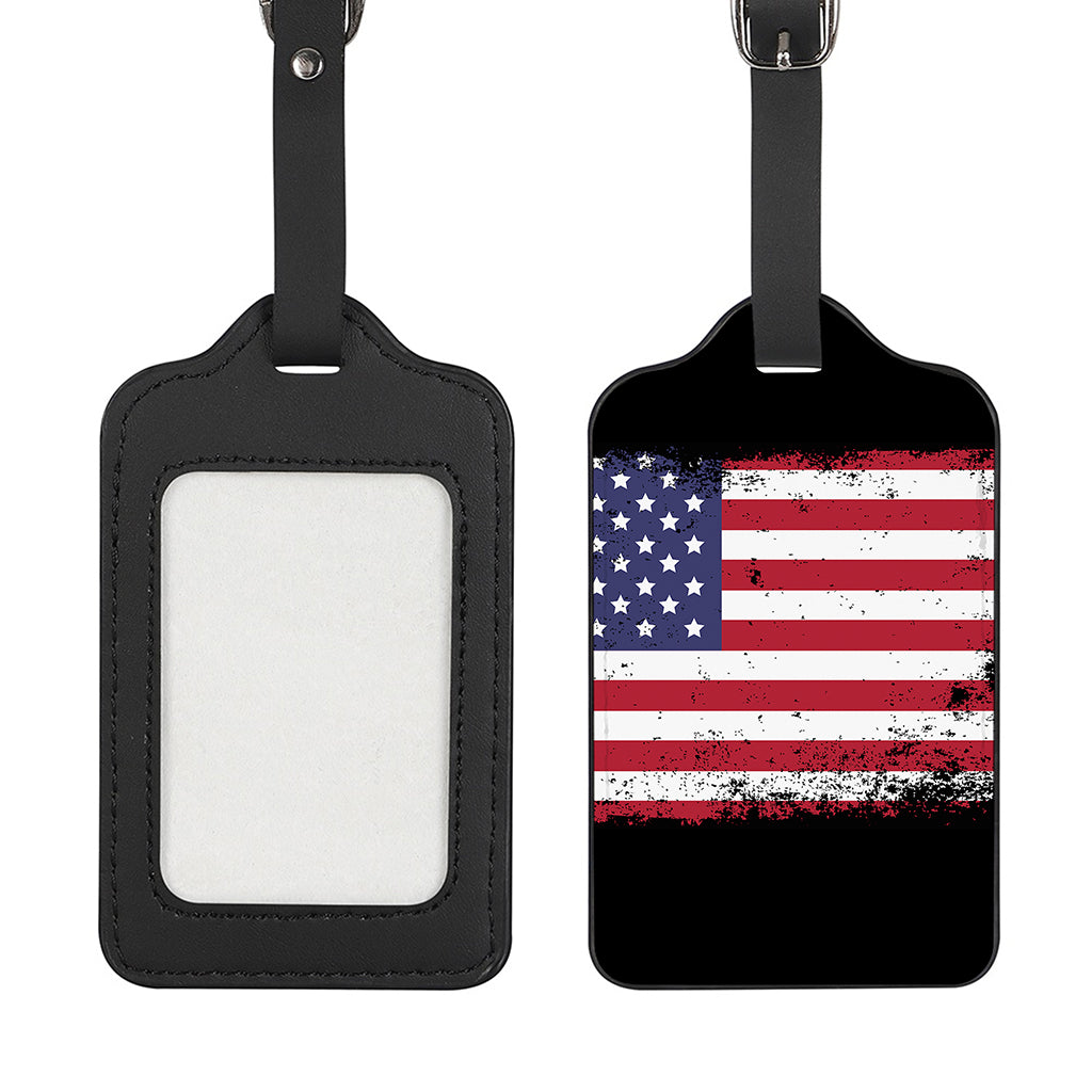 Grunge American Flag Print Luggage Tag